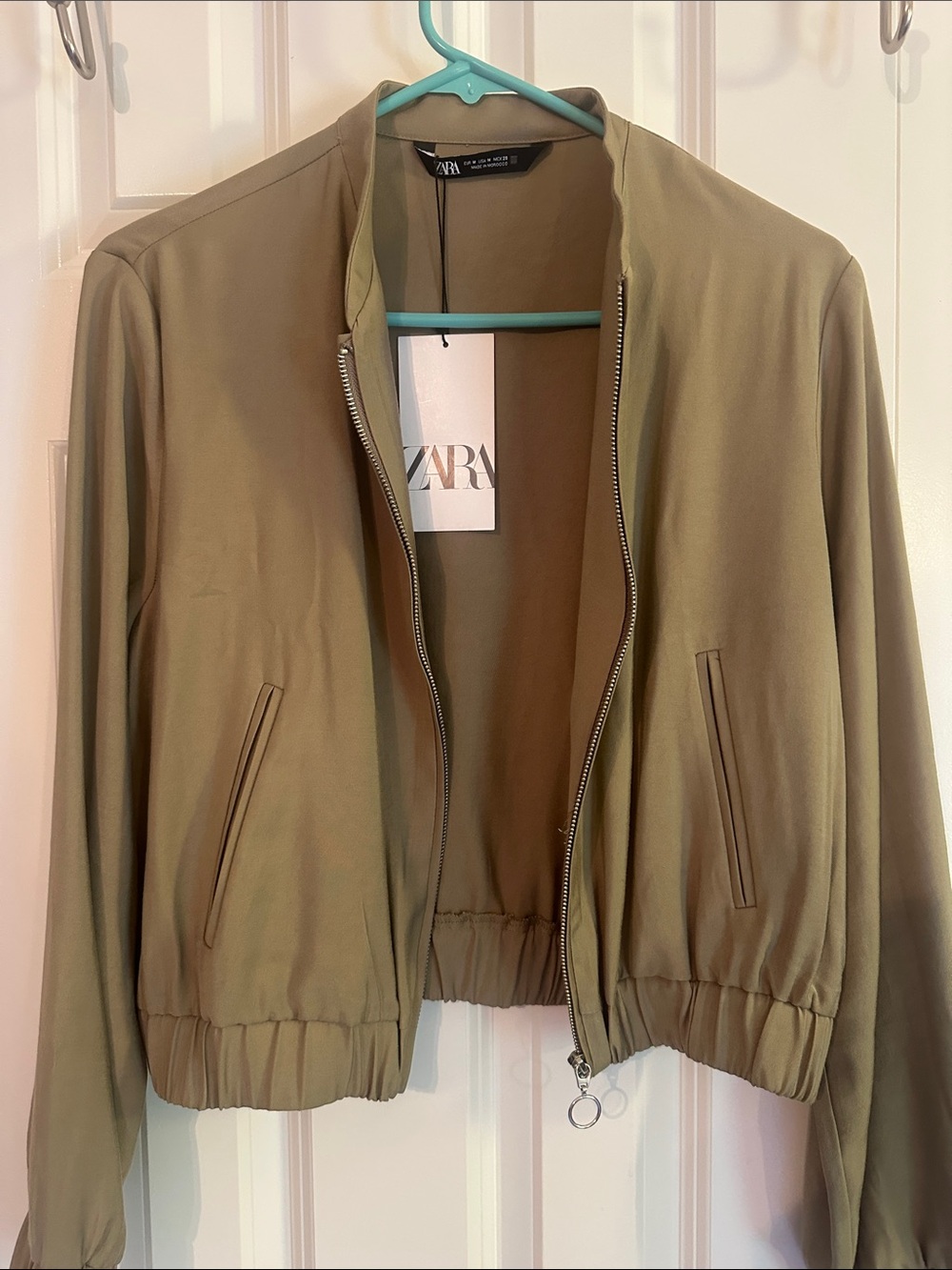 ZARA Olive Green Bomber Jacket